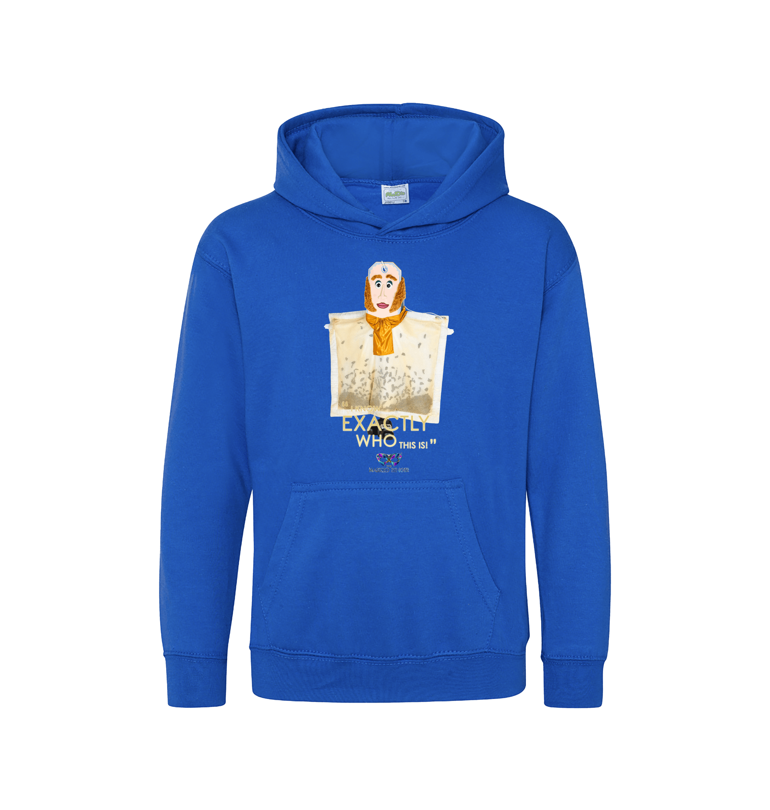 Royal Blue Printed Kids Hoodie Front